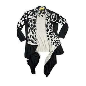St. John Waterfall Open Front Cardigan Womens Size XS (P) Sweater Abstract
